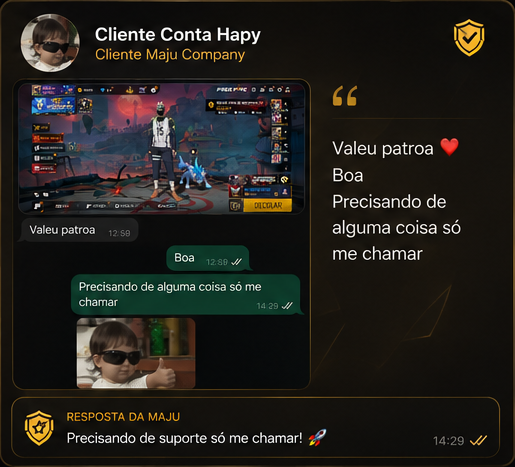 Avaliação real de cliente da Maju Company